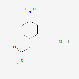 molecular formula C9H18ClNO2 B8143380 Methyl 2-(4-aminocyclohexyl)acetate hydrochloride 