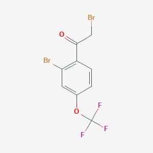 molecular formula C9H5Br2F3O2 B8143593 2-Bromo-1-(2-bromo-4-(trifluoromethoxy)phenyl)ethanone 