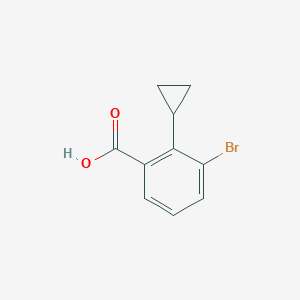 molecular formula C10H9BrO2 B8143615 3-Bromo-2-cyclopropylbenzoic acid 
