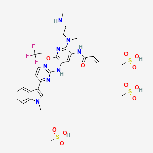 molecular formula C30H41F3N8O11S3 B8143721 AST5902 trimesylate 