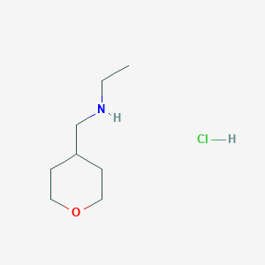 molecular formula C8H18ClNO B8144044 N-((Tetrahydro-2H-pyran-4-yl)methyl)ethanamine hydrochloride 