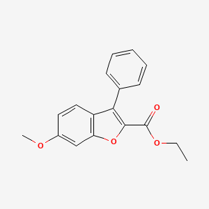 molecular formula C18H16O4 B8144228 Ethyl 6-methoxy-3-phenylbenzofuran-2-carboxylate 