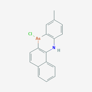 molecular formula C17H13AsClN B081444 7-chloro-9-methyl-12H-benzo[c]phenarsazinine CAS No. 13493-36-2