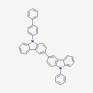molecular formula C42H28N2 B8144943 9-([1,1'-Biphenyl]-4-yl)-9'-phenyl-9H,9'H-3,3'-bicarbazole 
