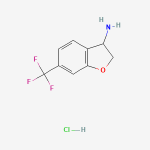 molecular formula C9H9ClF3NO B8145201 6-(Trifluoromethyl)-2,3-dihydrobenzofuran-3-amine hydrochloride 