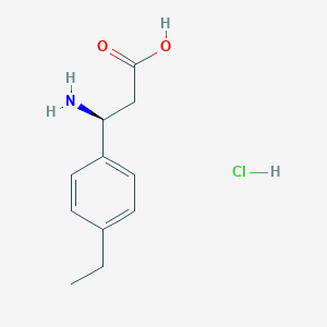 molecular formula C11H16ClNO2 B8145345 (S)-3-Amino-3-(4-ethylphenyl)propanoic acid hydrochloride 