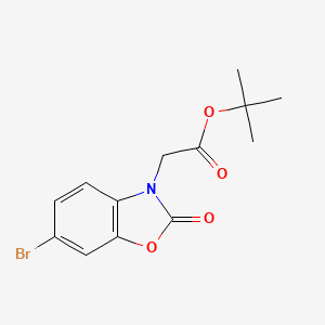 molecular formula C13H14BrNO4 B8145653 tert-butyl2-(6-bromo-2-oxo-2,3-dihydro-1,3-benzoxazol-3-yl)acetate 