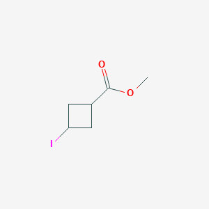 molecular formula C6H9IO2 B8145707 Methyl 3-iodocyclobutane-1-carboxylate 