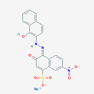 molecular formula C20H12N3NaO7S B8145906 sodium;(4Z)-4-[(1-hydroxynaphthalen-2-yl)hydrazinylidene]-7-nitro-3-oxonaphthalene-1-sulfonate 