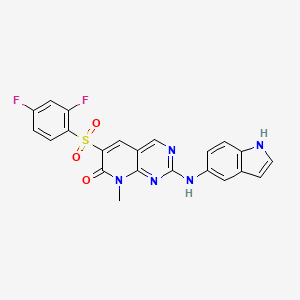 molecular formula C22H15F2N5O3S B8146548 ON1231320 