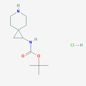 molecular formula C12H23ClN2O2 B8147006 tert-Butyl (6-azaspiro[2.5]octan-1-yl)carbamate hydrochloride 