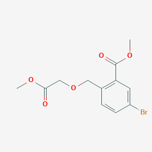 molecular formula C12H13BrO5 B8147057 Methyl 5-bromo-2-((2-methoxy-2-oxoethoxy)methyl)benzoate 