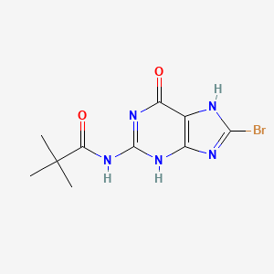 molecular formula C10H12BrN5O2 B8147171 N-(8-bromo-6-oxo-3,7-dihydropurin-2-yl)-2,2-dimethylpropanamide 