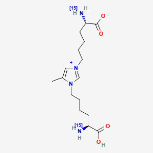 molecular formula C16H28N4O4 B8147245 (2S)-2-(15N)azanyl-6-[3-[(5S)-5-(15N)azanyl-5-carboxypentyl]-4-methylimidazol-1-ium-1-yl]hexanoate 