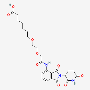 molecular formula C24H29N3O9 B8147343 7-(2-(2-((2-(2,6-Dioxopiperidin-3-yl)-1,3-dioxoisoindolin-4-yl)amino)-2-oxoethoxy)ethoxy)heptanoic acid 