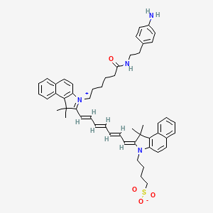 molecular formula C53H60N4O4S B8147372 4-[(2E)-2-[(2E,4E,6E)-7-[3-[6-[2-(4-aminophenyl)ethylamino]-6-oxohexyl]-1,1-dimethylbenzo[e]indol-3-ium-2-yl]hepta-2,4,6-trienylidene]-1,1-dimethylbenzo[e]indol-3-yl]butane-1-sulfonate 