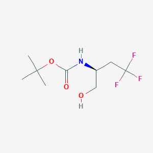 molecular formula C9H16F3NO3 B8147425 tert-Butyl N-[(2S)-4,4,4-trifluoro-1-hydroxybutan-2-yl]carbamate 