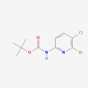 molecular formula C10H12BrClN2O2 B8147480 tert-Butyl (6-bromo-5-chloropyridin-2-yl)carbamate 