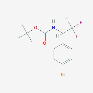 molecular formula C13H15BrF3NO2 B8147557 Tert-butyl 1-(4-bromophenyl)-2,2,2-trifluoroethylcarbamate 