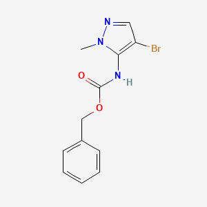 molecular formula C12H12BrN3O2 B8147696 5-(Cbz-amino)-4-bromo-1-methylpyrazole 