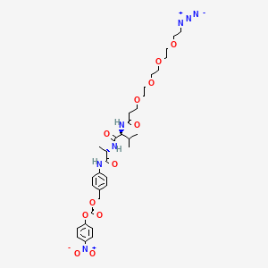 molecular formula C33H45N7O12 B8147756 Azido-PEG4-Val-Ala-PAB-PNP 