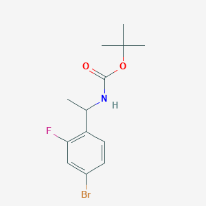 molecular formula C13H17BrFNO2 B8147956 tert-Butyl (1-(4-bromo-2-fluorophenyl)ethyl)carbamate 