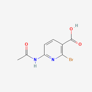 molecular formula C8H7BrN2O3 B8148200 2-Bromo-6-acetamidopyridine-3-carboxylic acid 