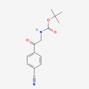 molecular formula C14H16N2O3 B8148212 tert-Butyl (2-(4-cyanophenyl)-2-oxoethyl)carbamate 