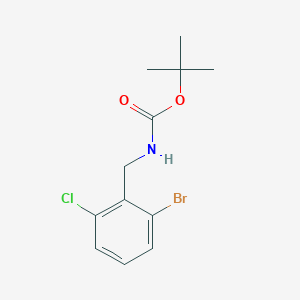 molecular formula C12H15BrClNO2 B8148299 tert-Butyl 2-bromo-6-chlorobenzylcarbamate 