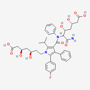 7-amino-6-(N-[1-[(3R,5R)-6-carboxy-3,5-dihydroxyhexyl]-5-(4-fluorophenyl)-4-phenyl-2-propan-2-ylpyrrole-3-carbonyl]anilino)-3,5-dihydroxy-7-oxoheptanoic acid