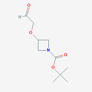molecular formula C10H17NO4 B8148673 tert-Butyl 3-(2-oxoethoxy)azetidine-1-carboxylate 