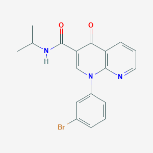molecular formula C18H16BrN3O2 B8148846 1-(3-bromophenyl)-N-isopropyl-4-oxo-1,4-dihydro-1,8-naphthyridine-3-carboxamide 