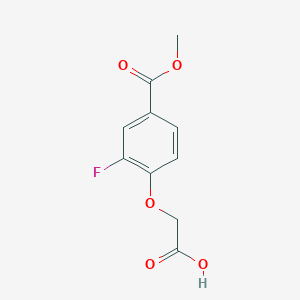 molecular formula C10H9FO5 B8148892 2-(2-Fluoro-4-(methoxycarbonyl)phenoxy)acetic acid 