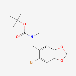 molecular formula C14H18BrNO4 B8149068 tert-Butyl ((6-bromobenzo[d][1,3]dioxol-5-yl)methyl)(methyl)carbamate 