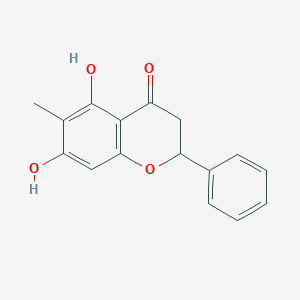 molecular formula C16H14O4 B081520 (S)-2,3-Dihydro-5,7-dihydroxy-6-methyl-2-phenyl-4-benzopyrone CAS No. 11023-71-5