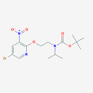 molecular formula C15H22BrN3O5 B8154551 tert-butyl (2-((5-bromo-3-nitropyridin-2-yl)oxy)ethyl)(isopropyl)carbamate 