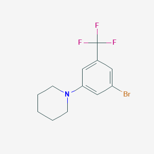 molecular formula C12H13BrF3N B8156971 1-(3-Bromo-5-(trifluoromethyl)phenyl)piperidine 