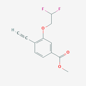 molecular formula C12H10F2O3 B8157500 Methyl 3-(2,2-difluoroethoxy)-4-ethynylbenzoate 