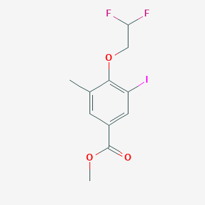 molecular formula C11H11F2IO3 B8157588 Methyl 4-(2,2-difluoroethoxy)-3-iodo-5-methylbenzoate 