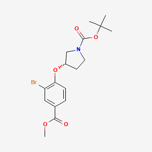 molecular formula C17H22BrNO5 B8157605 tert-Butyl (S)-3-(2-bromo-4-(methoxycarbonyl) phenoxy) pyrrolidine-1-carboxylate 