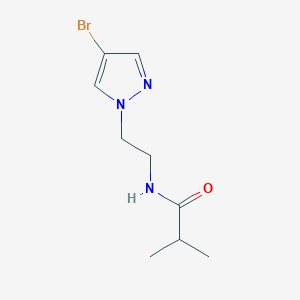 molecular formula C9H14BrN3O B8158367 N-[2-(4-Bromo-pyrazol-1-yl)-ethyl]-isobutyramide 