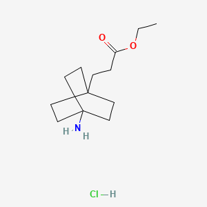 molecular formula C13H24ClNO2 B8158856 Ethyl 3-(4-aminobicyclo[2.2.2]octan-1-yl)propanoate hydrochloride 