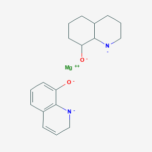 molecular formula C18H22MgN2O2-2 B081589 magnesium;3,4,4a,5,6,7,8,8a-octahydro-2H-quinolin-1-id-8-olate;2H-quinolin-1-id-8-olate CAS No. 14639-28-2