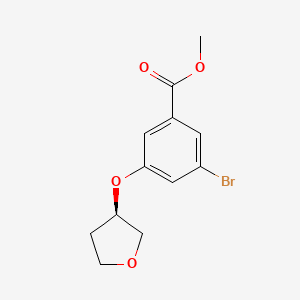 molecular formula C12H13BrO4 B8159048 Methyl 3-bromo-5-[(3R)-tetrahydrofuran-3-yloxy]benzoate 