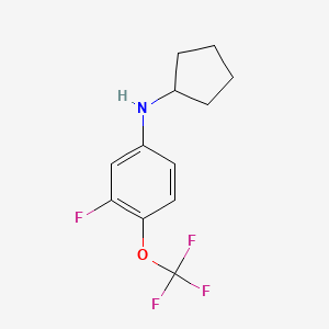 molecular formula C12H13F4NO B8159261 N-cyclopentyl-3-fluoro-4-(trifluoromethoxy)aniline 