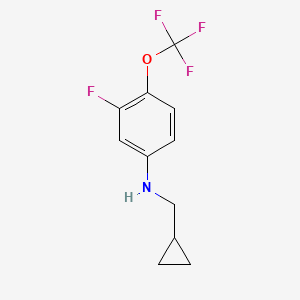 molecular formula C11H11F4NO B8159264 N-(Cyclopropylmethyl)-3-fluoro-4-(trifluoromethoxy)aniline 