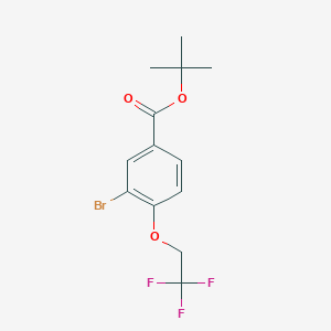 molecular formula C13H14BrF3O3 B8159529 tert-Butyl 3-bromo-4-(2,2,2-trifluoroethoxy)benzoate 