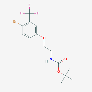 molecular formula C14H17BrF3NO3 B8159942 tert-Butyl (2-(4-bromo-3-(trifluoromethyl)phenoxy)ethyl)carbamate 