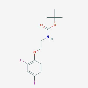 molecular formula C13H17FINO3 B8160146 tert-Butyl (2-(2-fluoro-4-iodophenoxy)ethyl)carbamate 
