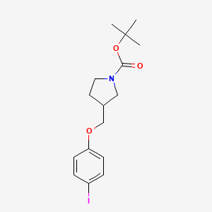 molecular formula C16H22INO3 B8160228 tert-Butyl 3-((4-iodophenoxy)methyl)pyrrolidine-1-carboxylate 